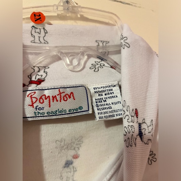 Boynton Women's Multi Reindeer Holiday Turtleneck Long Sleeve Top Size Medium - Picture 2 of 3